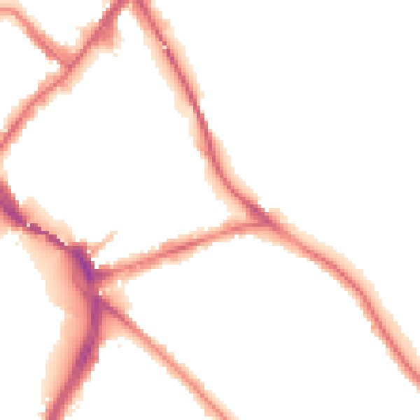 Night-time road noise heatmap for NG2 5FS