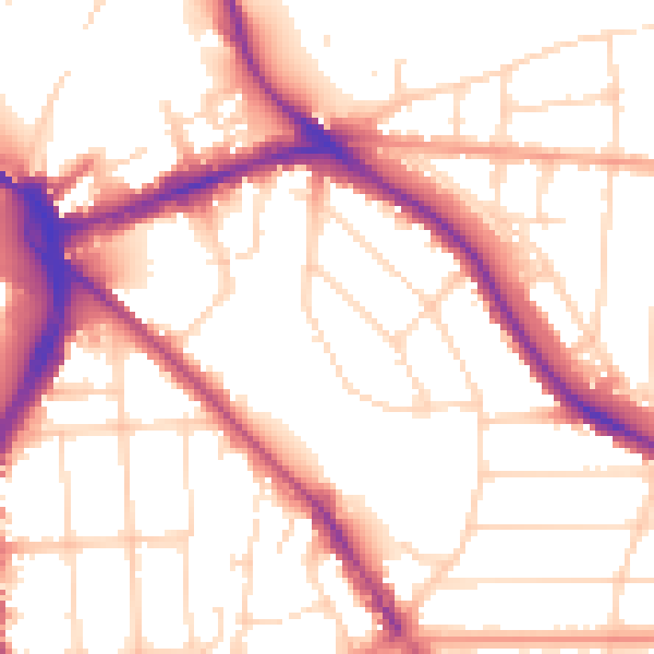 Daytime road noise heatmap for NG2 5GE