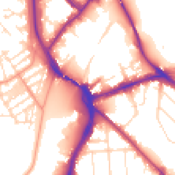 Daytime road noise heatmap for NG2 5GN