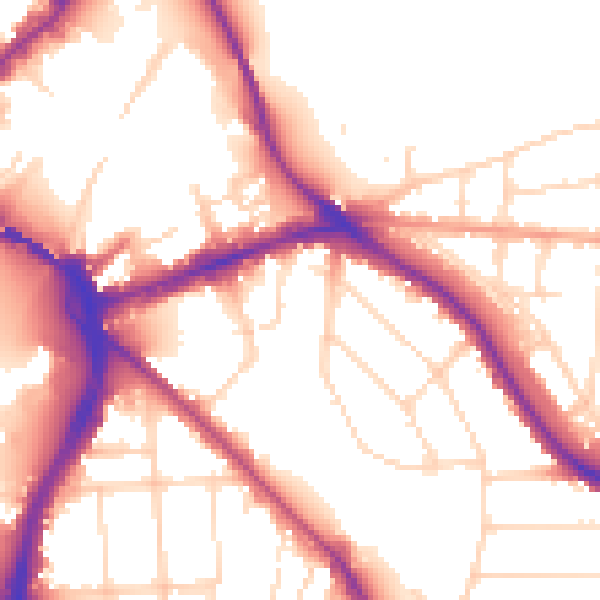 Daytime road noise heatmap for NG2 5GP
