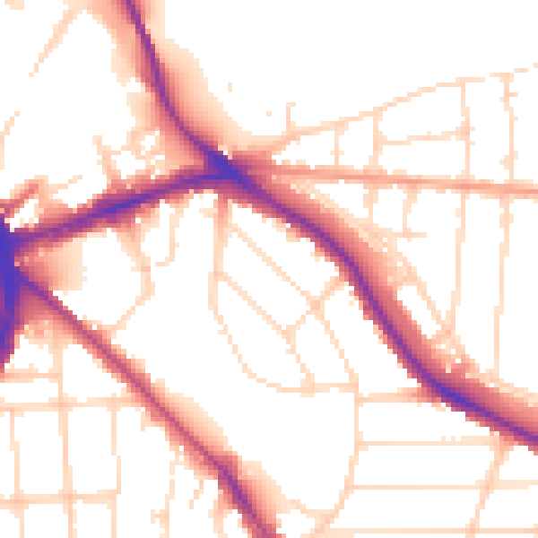 Daytime road noise heatmap for NG2 5GW