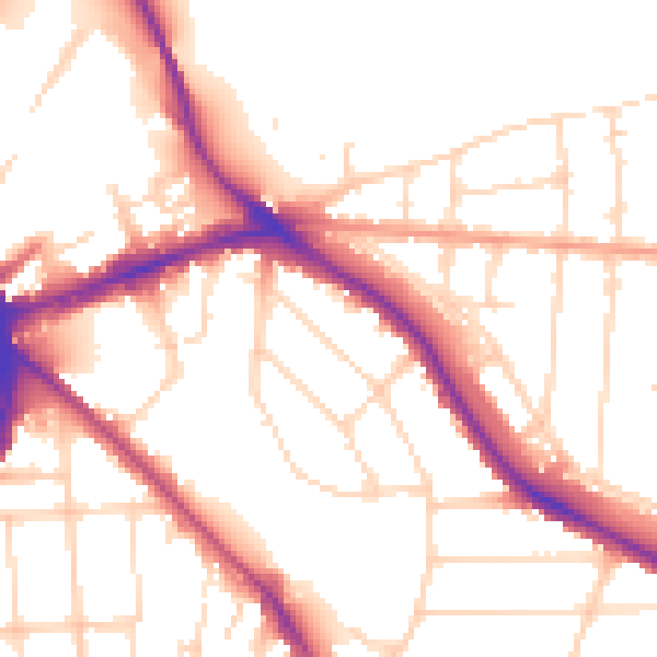 Daytime road noise heatmap for NG2 5GX
