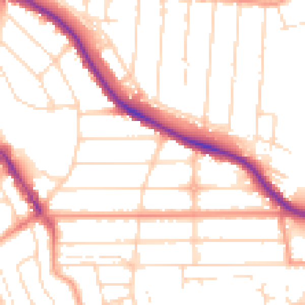 Daytime road noise heatmap for NG2 5HB
