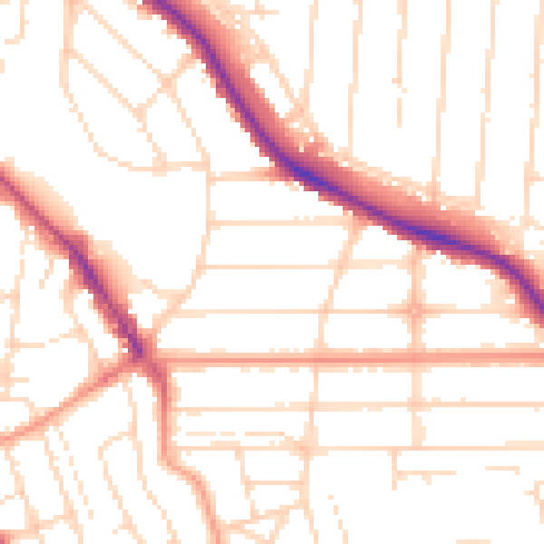 Daytime road noise heatmap for NG2 5HR