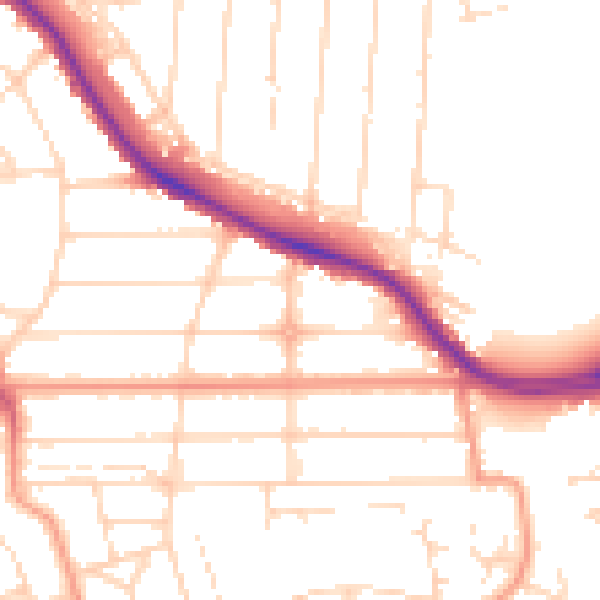 Daytime road noise heatmap for NG2 5HT