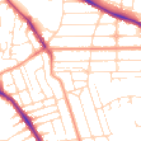 Daytime road noise heatmap for NG2 5JP
