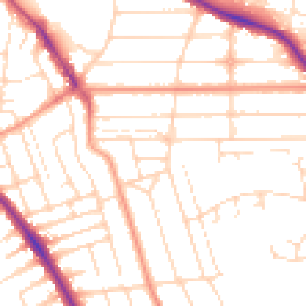 Daytime road noise heatmap for NG2 5JR