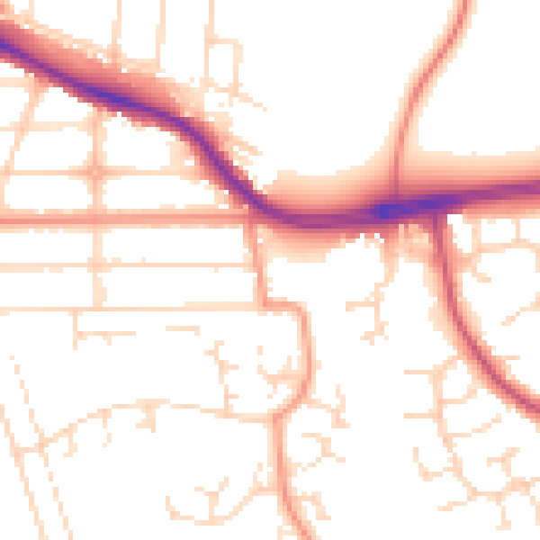Daytime road noise heatmap for NG2 5JY