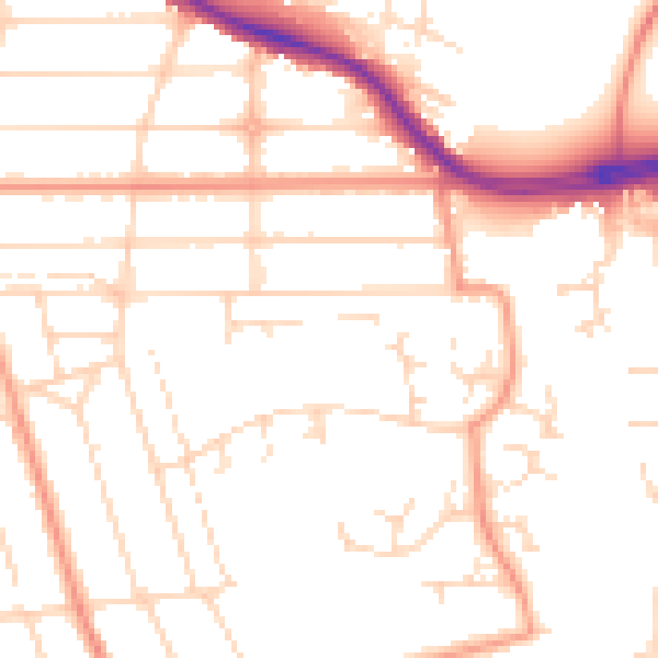 Daytime road noise heatmap for NG2 5LF