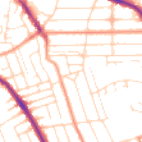 Daytime road noise heatmap for NG2 5LY