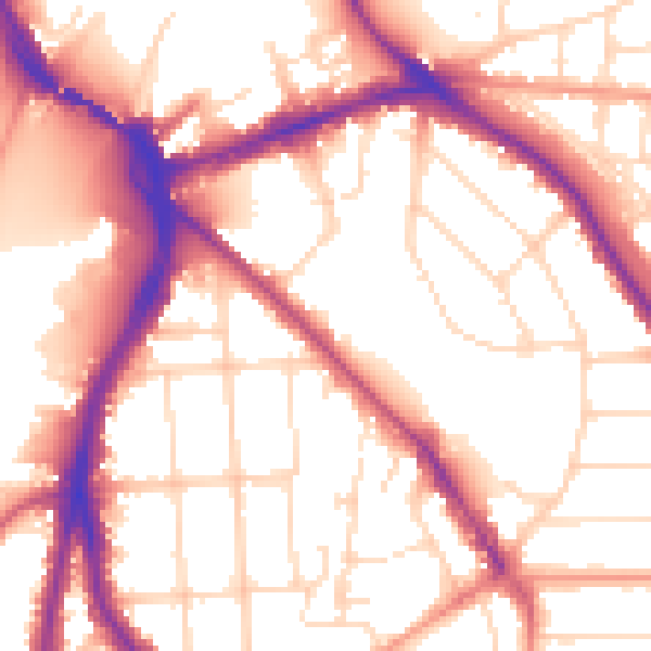Daytime road noise heatmap for NG2 6AN