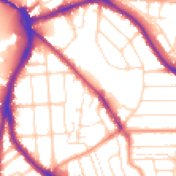 Daytime road noise heatmap for NG2 6AP