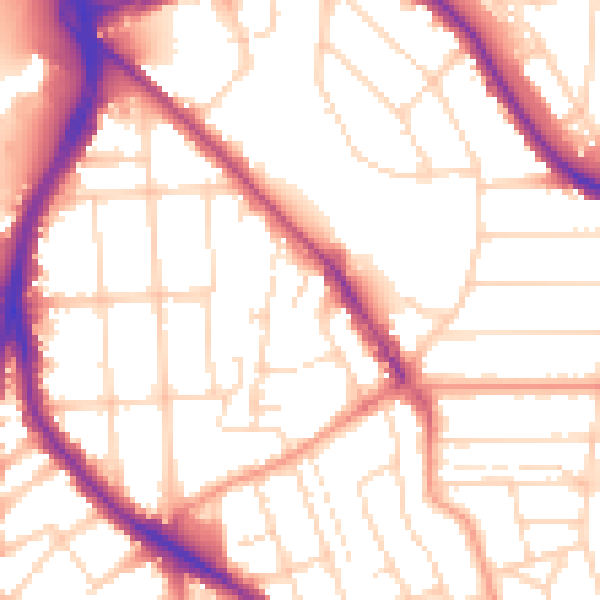 Daytime road noise heatmap for NG2 6AS