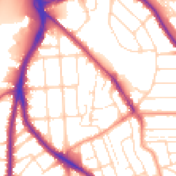 Daytime road noise heatmap for NG2 6BQ