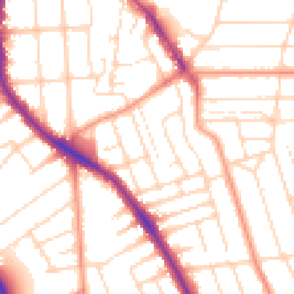 Daytime road noise heatmap for NG2 6DY