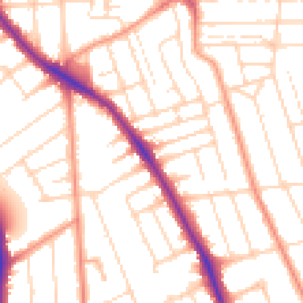 Daytime road noise heatmap for NG2 6ET