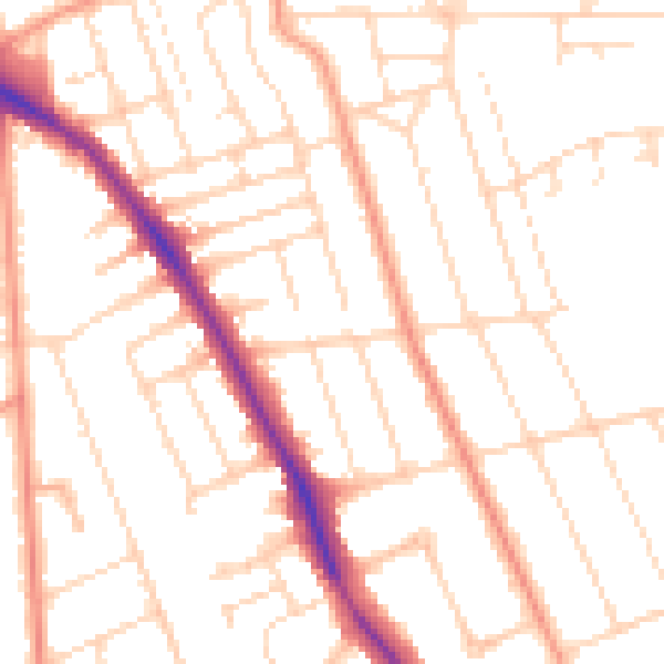 Daytime road noise heatmap for NG2 6FP