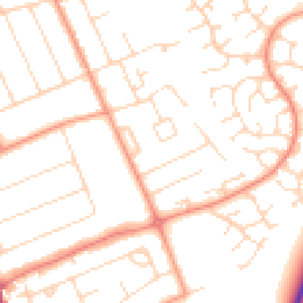 Daytime road noise heatmap for NG2 6HZ