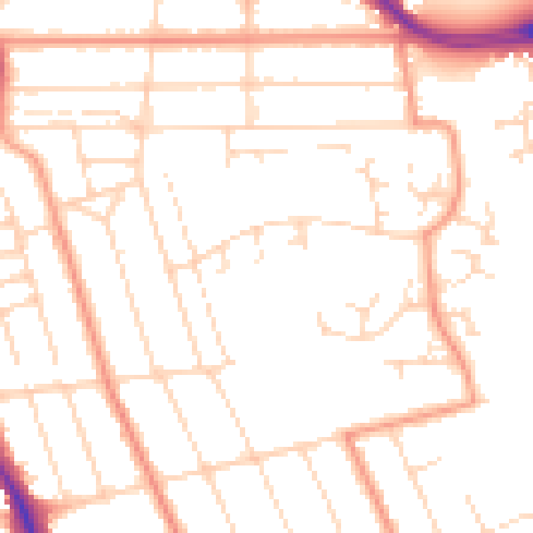 Daytime road noise heatmap for NG2 6LQ