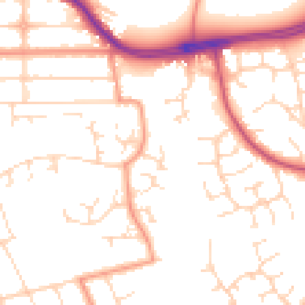 Daytime road noise heatmap for NG2 6LT