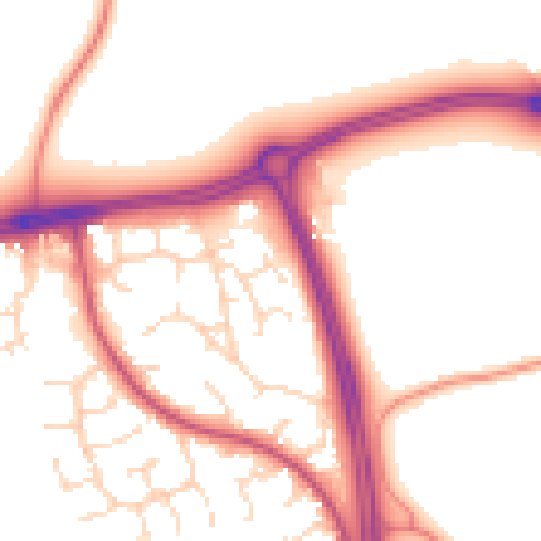 Daytime road noise heatmap for NG2 6LZ