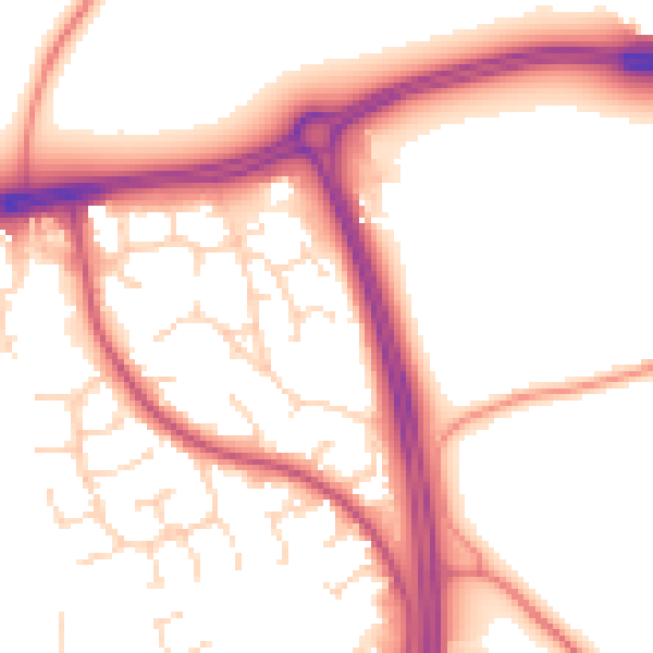 Daytime road noise heatmap for NG2 6NB