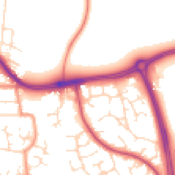 Daytime road noise heatmap for NG2 6NE
