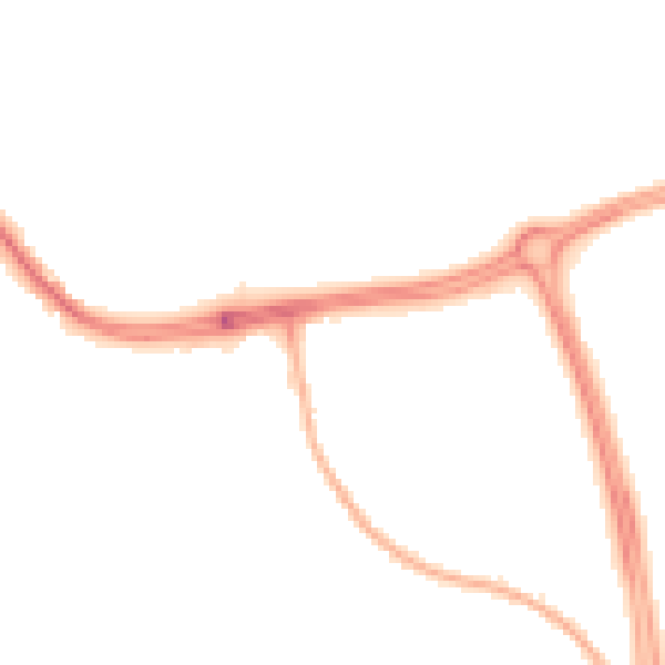 Night-time road noise heatmap for NG2 6NE