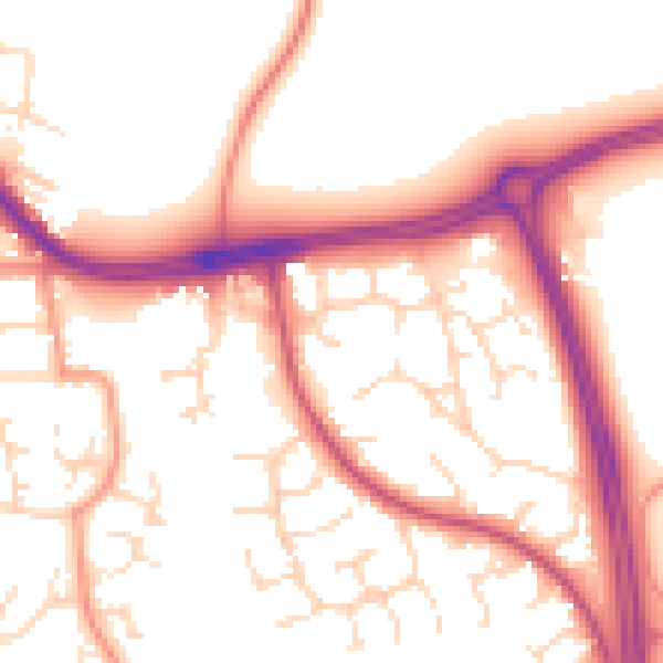 Daytime road noise heatmap for NG2 6NG