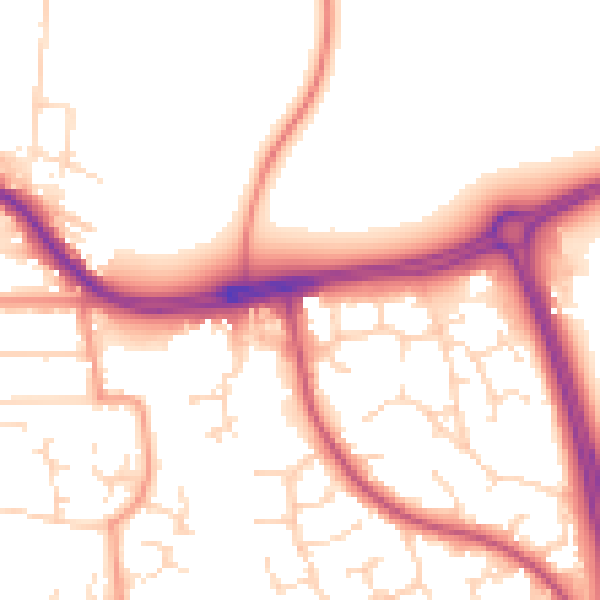 Daytime road noise heatmap for NG2 6NR