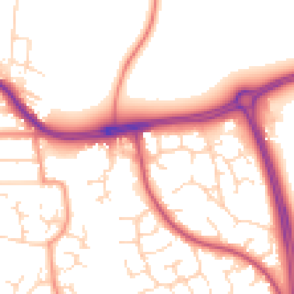 Daytime road noise heatmap for NG2 6NS