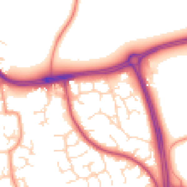 Daytime road noise heatmap for NG2 6NT