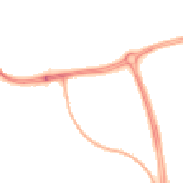Night-time road noise heatmap for NG2 6NT