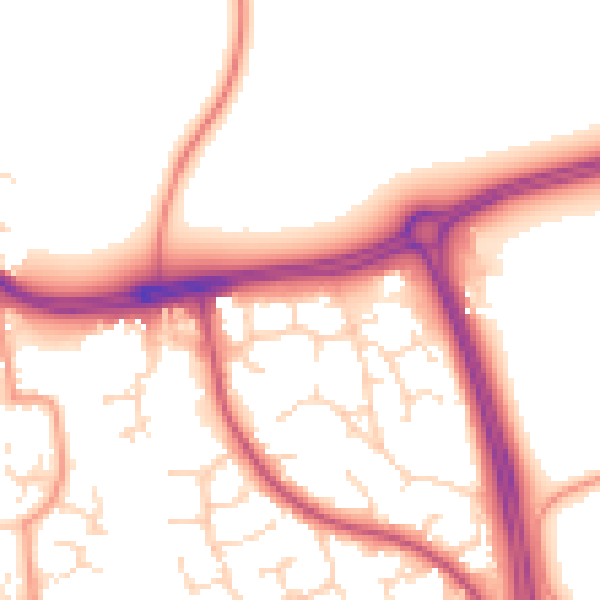 Daytime road noise heatmap for NG2 6NW
