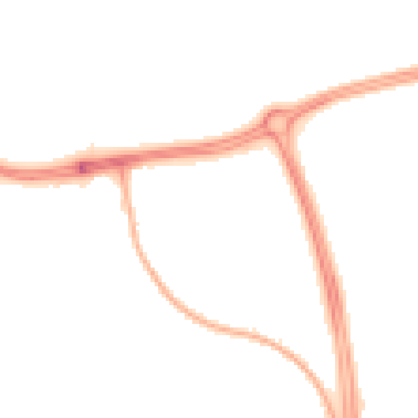 Night-time road noise heatmap for NG2 6NY