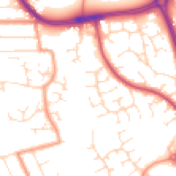 Daytime road noise heatmap for NG2 6PJ
