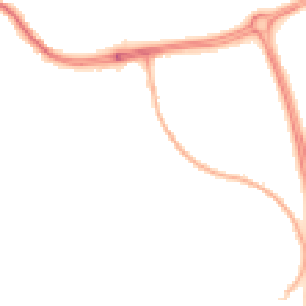 Night-time road noise heatmap for NG2 6PL