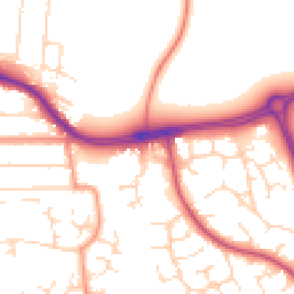 Daytime road noise heatmap for NG2 6QN