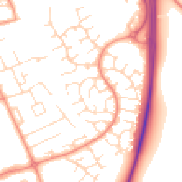 Daytime road noise heatmap for NG2 6RL