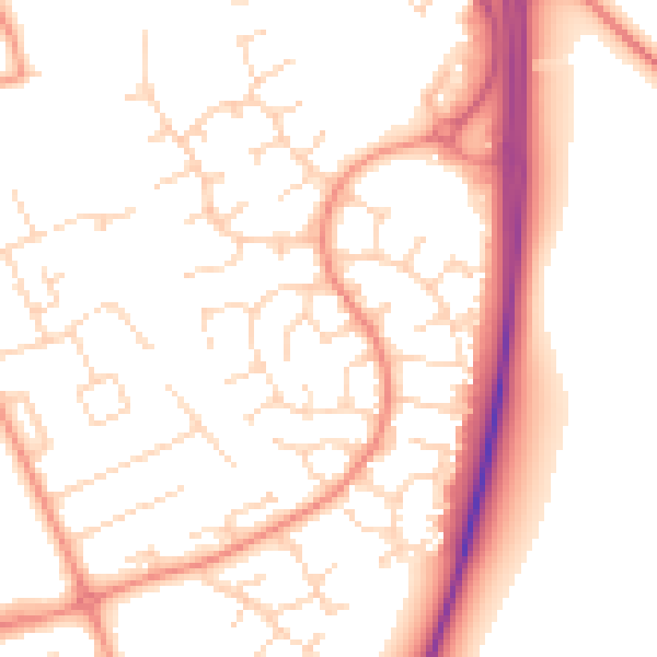 Daytime road noise heatmap for NG2 6RN