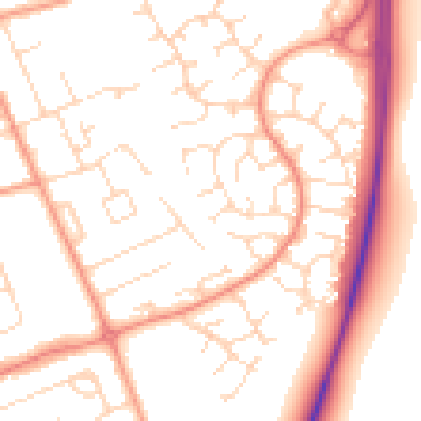 Daytime road noise heatmap for NG2 6RQ
