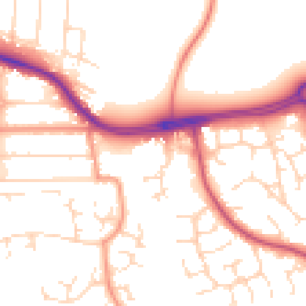 Daytime road noise heatmap for NG2 6SX