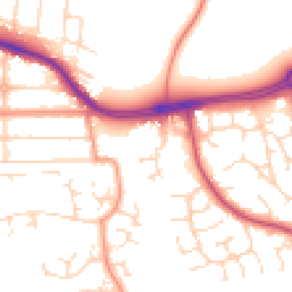 Daytime road noise heatmap for NG2 6UH