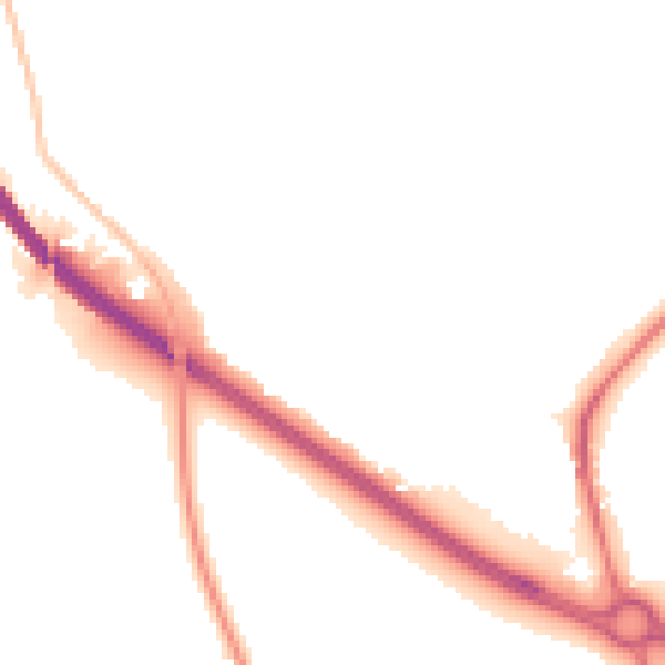 Night-time road noise heatmap for NG2 7LZ