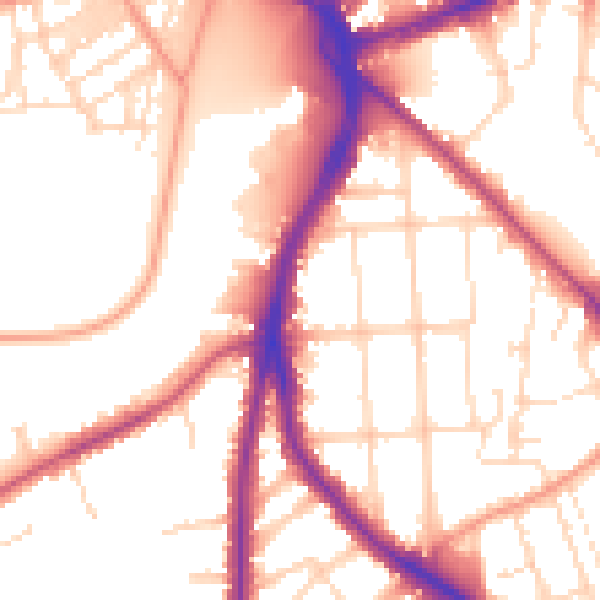 Daytime road noise heatmap for NG2 7NN
