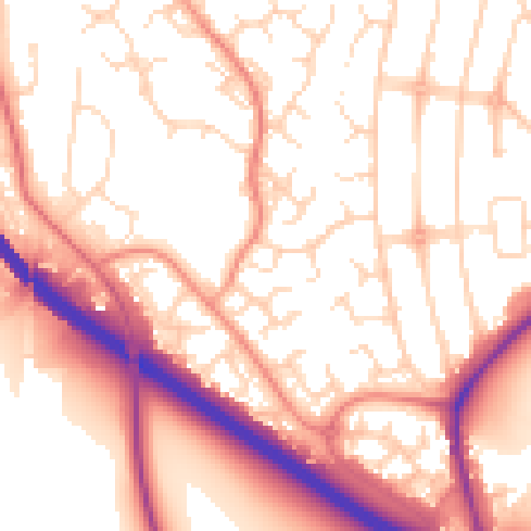 Daytime road noise heatmap for NG2 7NZ