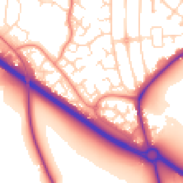 Daytime road noise heatmap for NG2 7PD