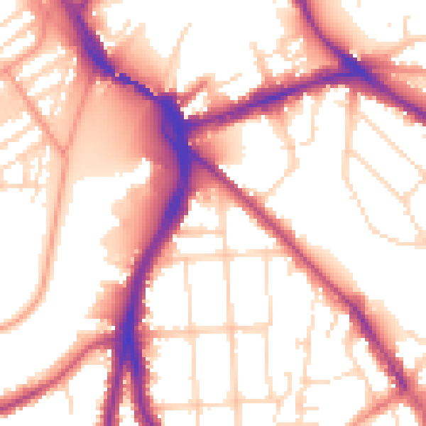 Daytime road noise heatmap for NG2 7PL