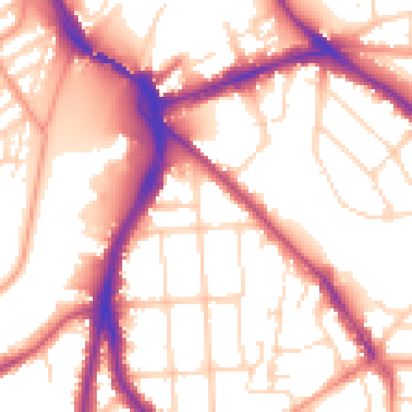 Daytime road noise heatmap for NG2 7PP