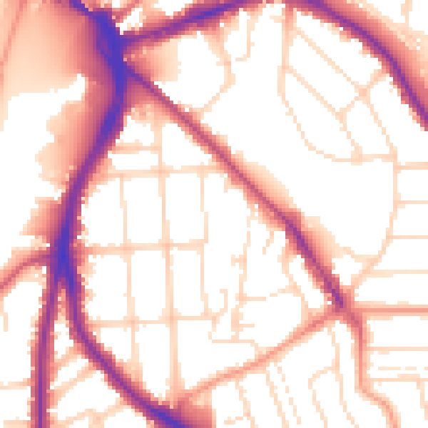 Daytime road noise heatmap for NG2 7QD